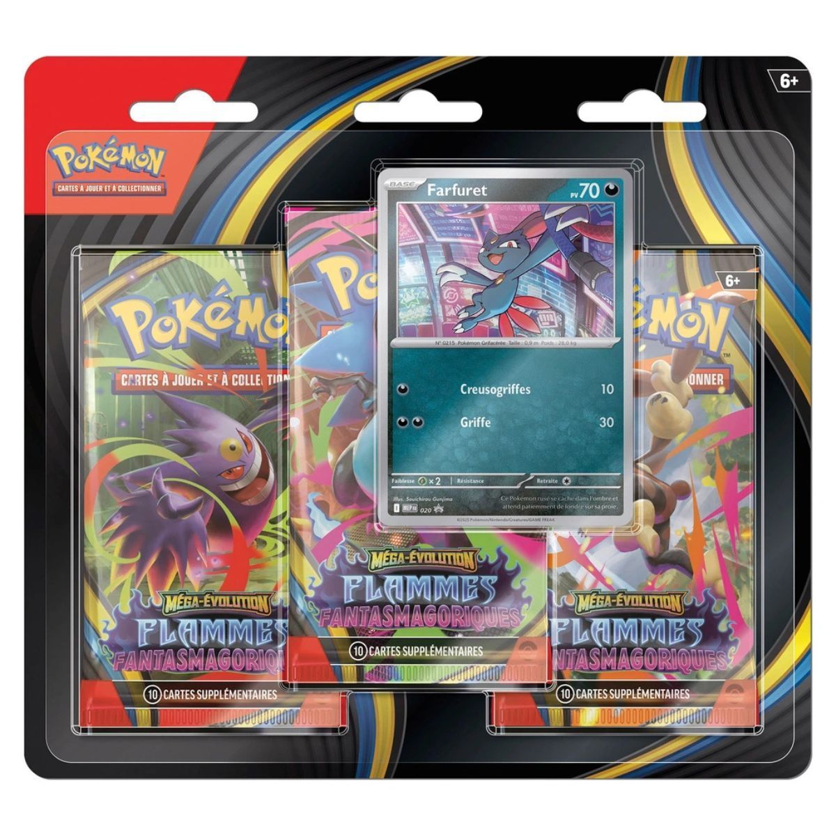Tri-Pack - 3 Boosters - Farfuret/Dimoret - Méga-Évolution : Flammes Fantasmagoriques - [ME02 - PFL] - Pokémon - FR (Modèle Aléatoire)