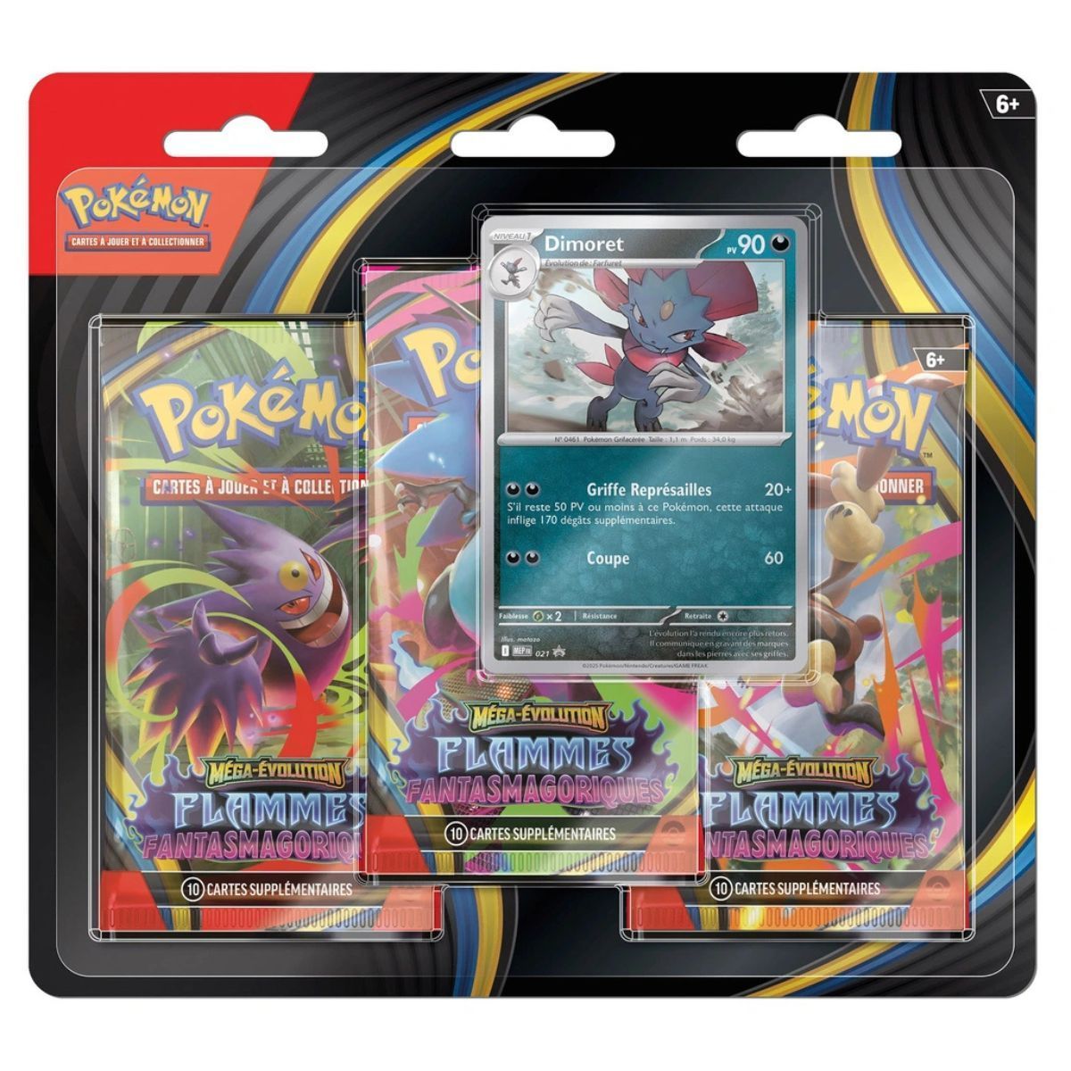 Tri-Pack - 3 Boosters - Farfuret/Dimoret - Méga-Évolution : Flammes Fantasmagoriques - [ME02 - PFL] - Pokémon - FR (Modèle Aléatoire)