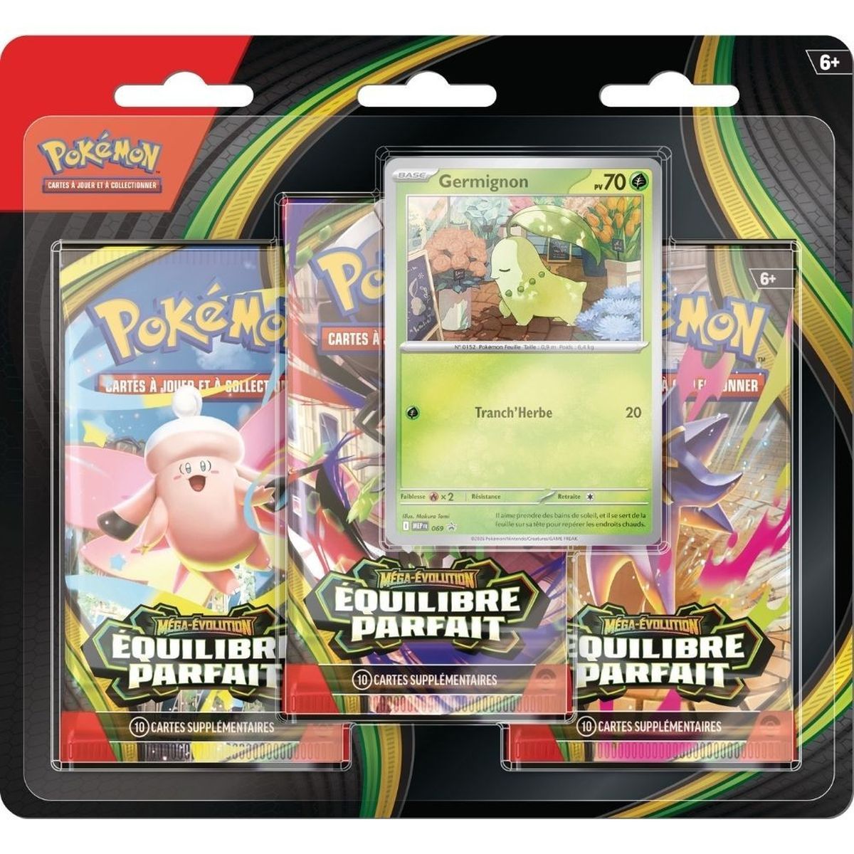 Tri-Pack - 3 Boosters - Germignon - Méga-Évolution : Équilibre Parfait - [ME03 - POR] - Pokémon - FR