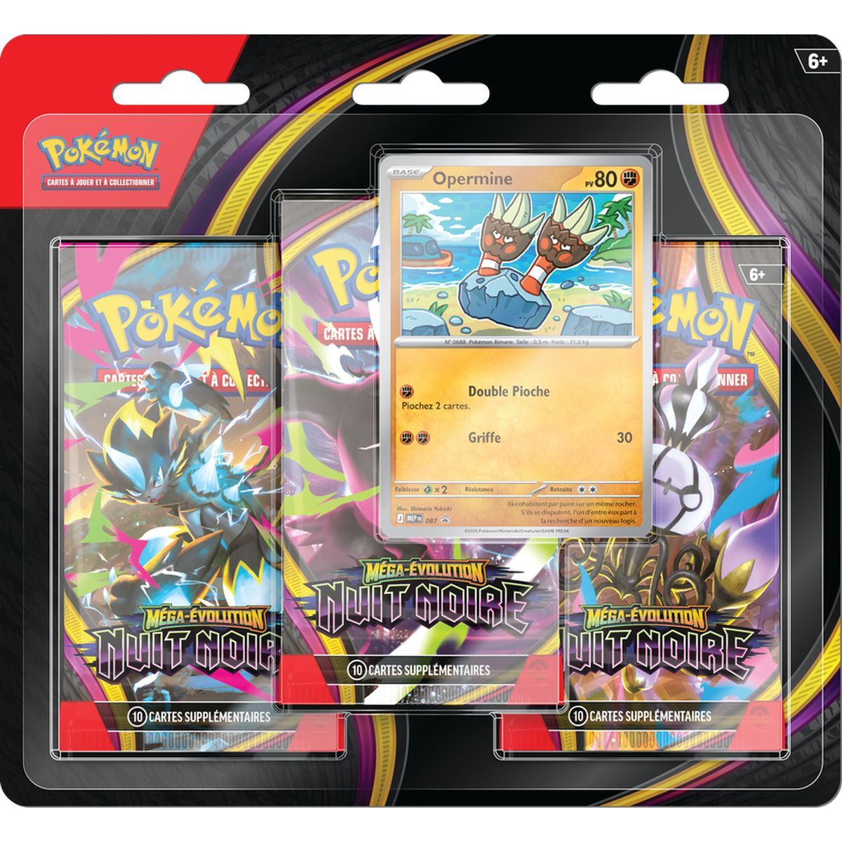 Tri-Pack - 3 Boosters - Opermine - Méga-Évolution : Nuit Noire [ME05][PBL] - Pokémon - FR