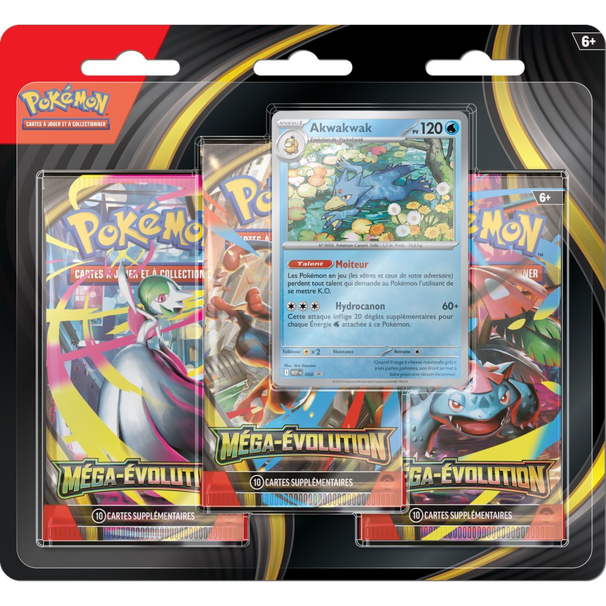 Tri-Pack - 3 Boosters - Psykokwak/Akwakwak- Méga-Évolution - [ME01 - MEG] - Pokémon - FR (Modèle Aléatoire)