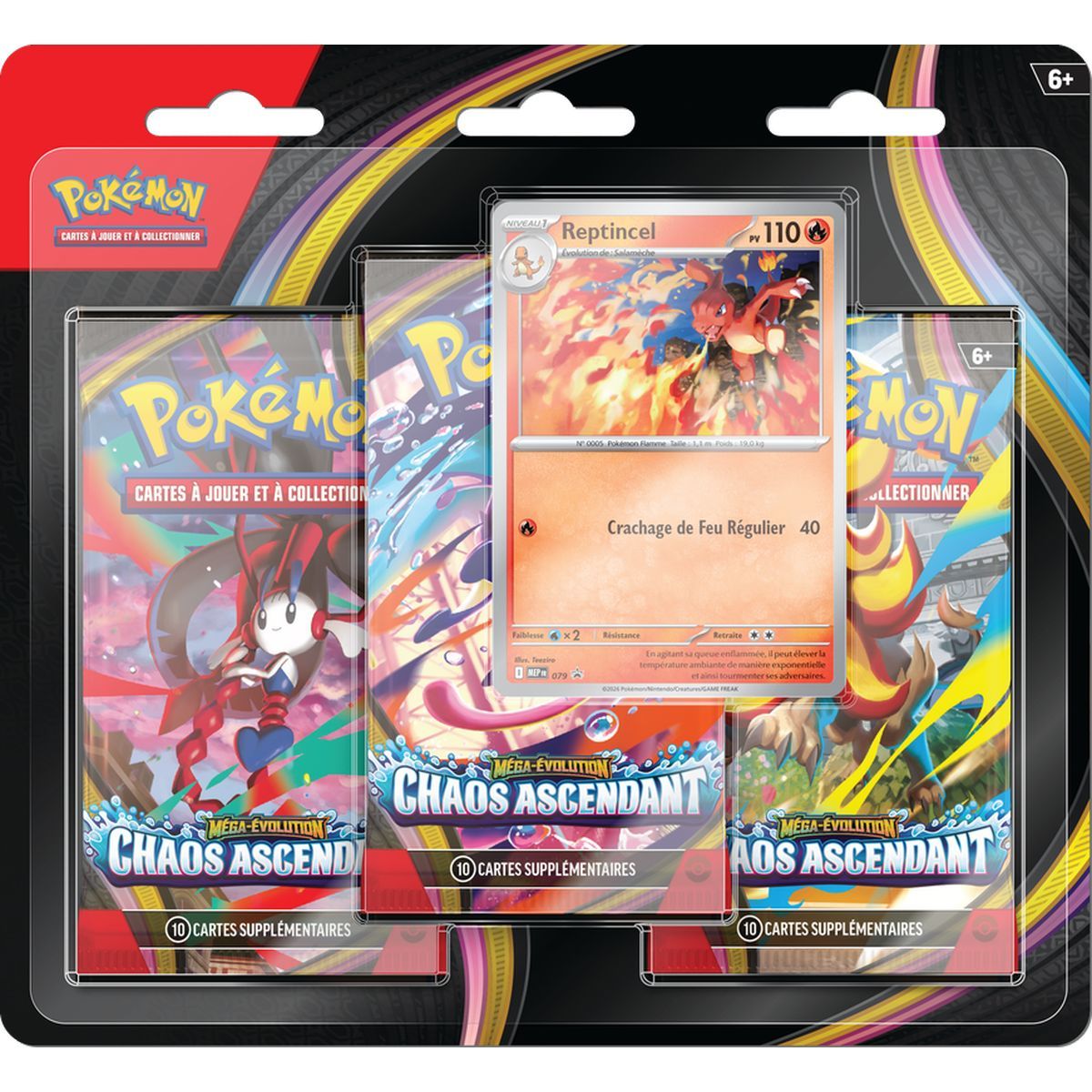 Tri-Pack - 3 Boosters - Reptincel - Méga-Évolution : Chaos Ascendant [ME04][CRI] - Pokémon - FR