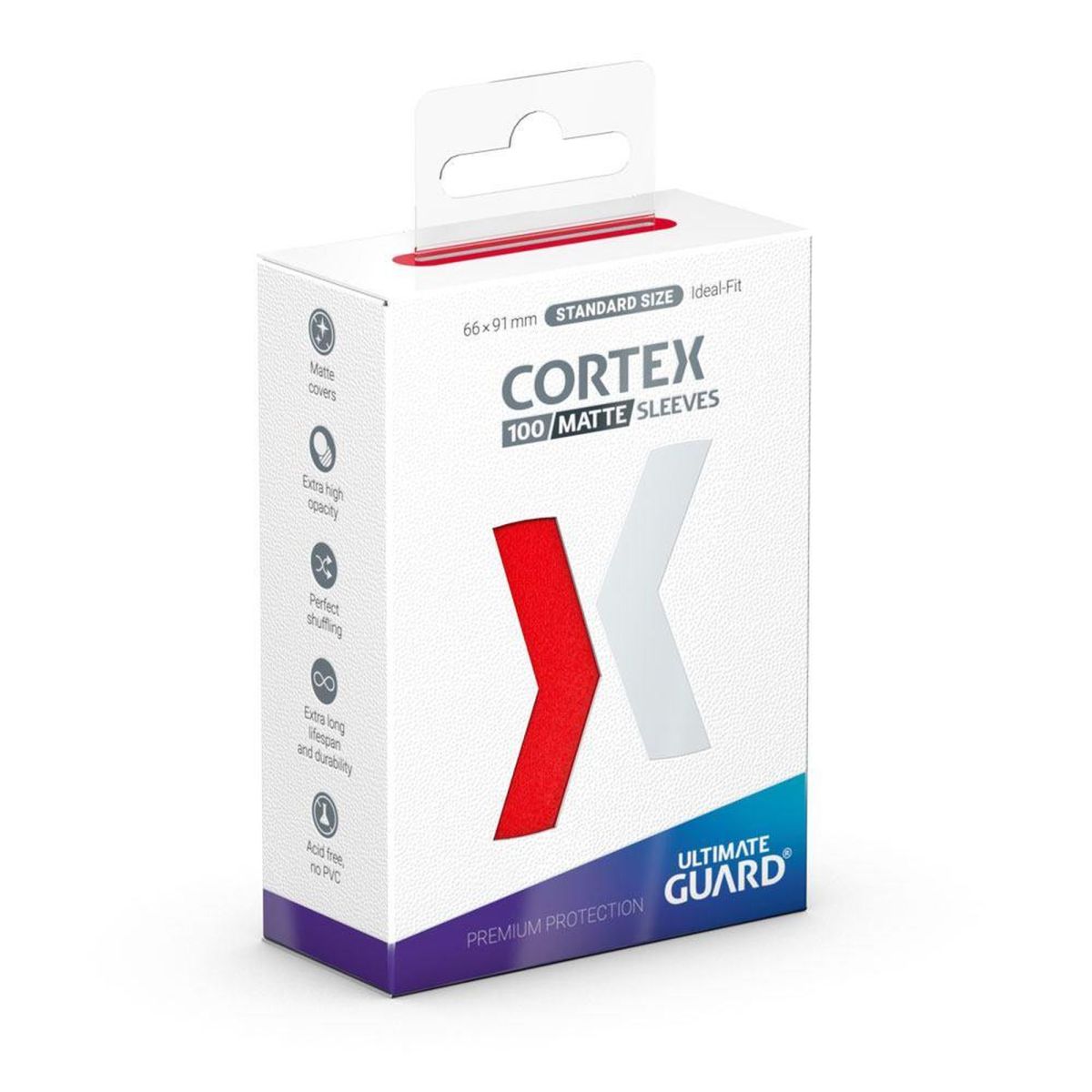 Ultimate Guard - Protèges Cartes - Standard - Cortex - Matte Rouge (100)