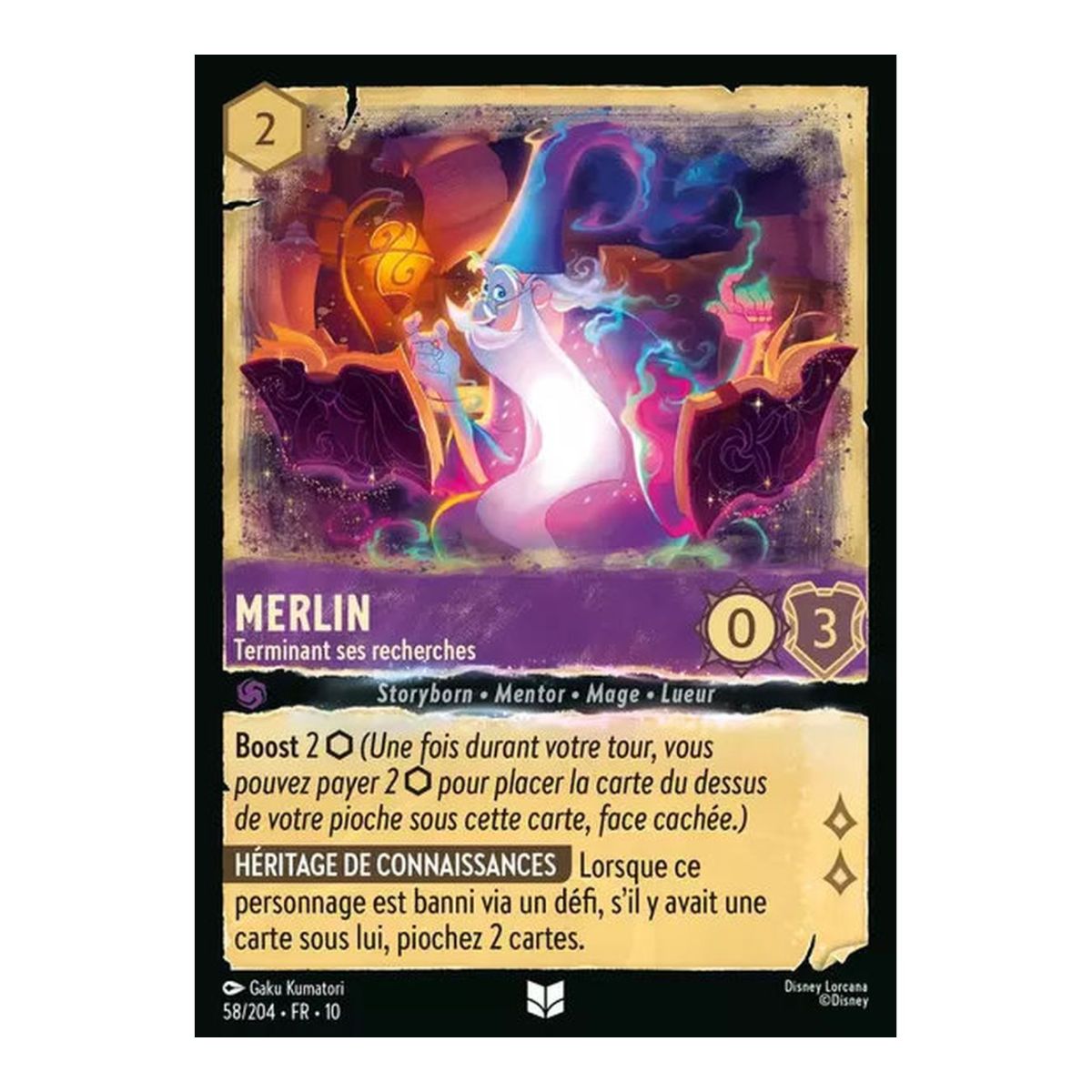 Item Merlin, Terminant ses recherches - 58/204 - WHW - Lueurs dans les Profondeurs - Brillante - Premium - Français