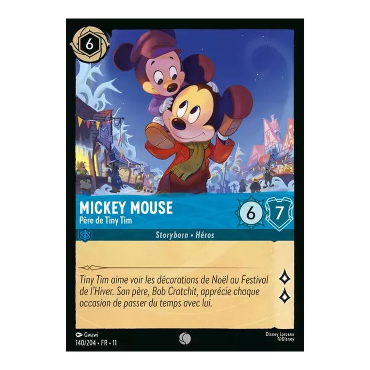 Mickey Mouse, Père de Tiny Tim - 140/204 - WIN - Givresort - Brillante - Premium - Français
