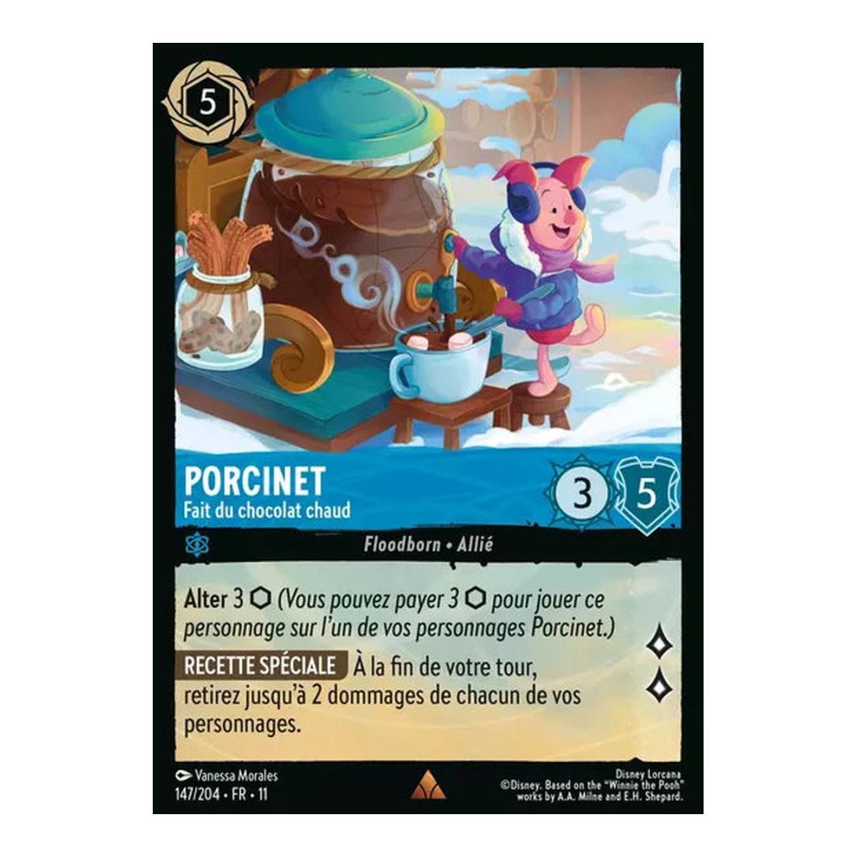Porcinet, Fait du chocolat chaud - 147/204 - WIN - Givresort - Brillante - Premium - Français
