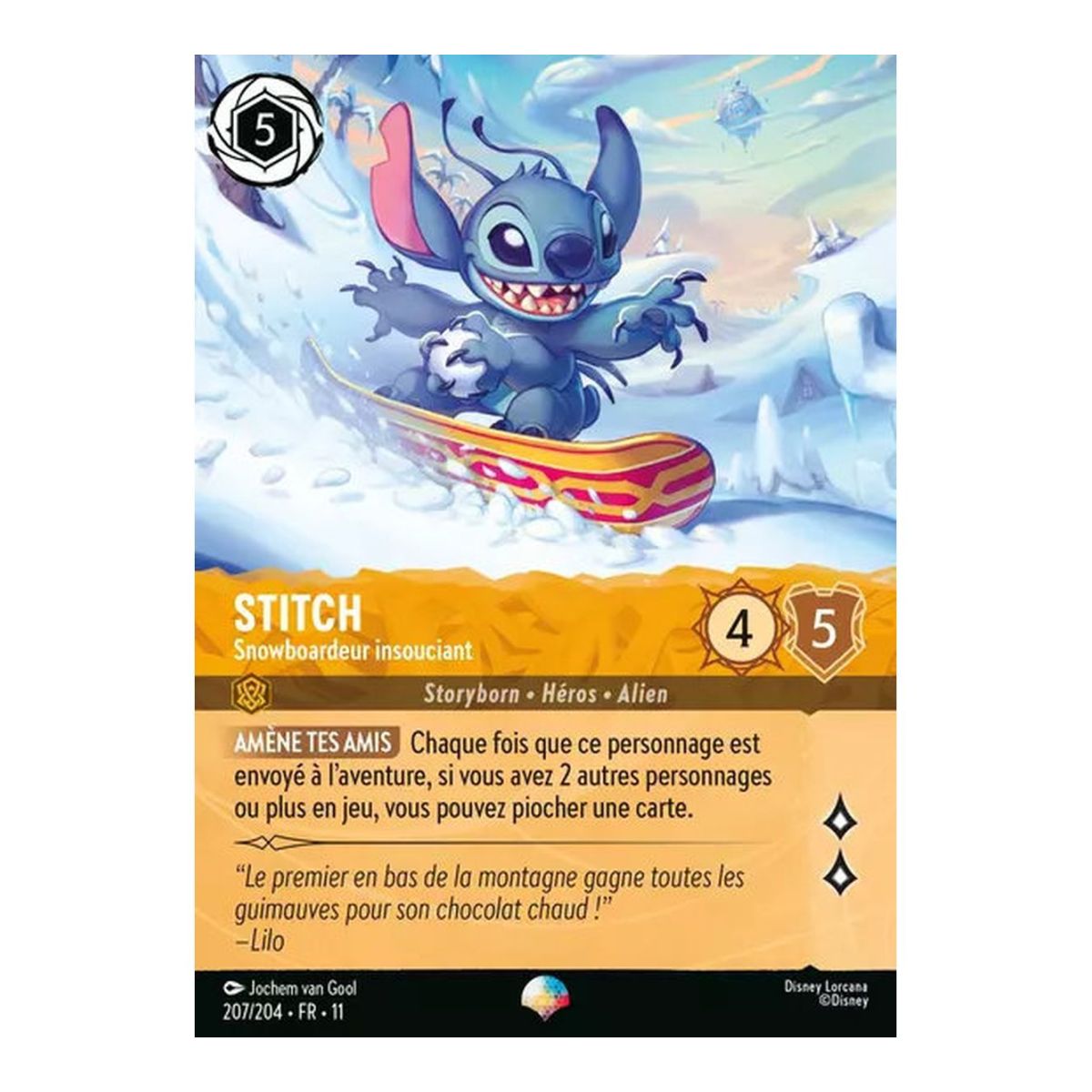 Stitch, Snowboardeur insouciant - 207/204 - WIN - Givresort - Épique - Français