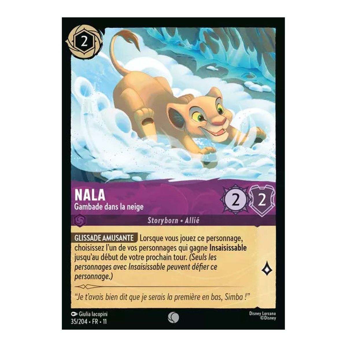 Item Nala, Gambade dans la neige - 35/204 - WIN - Givresort - Brillante - Premium - Français