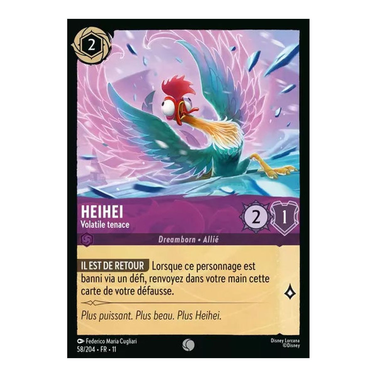 Heihei, Volatile tenace - 58/204 - WIN - Givresort - Brillante - Premium - Français