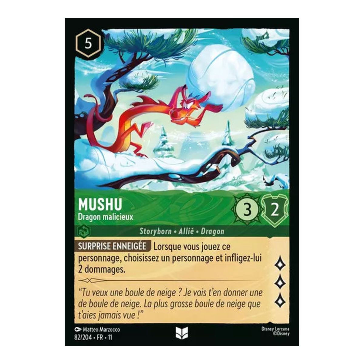 Mushu, Dragon malicieux - 82/204 - WIN - Givresort - Brillante - Premium - Français