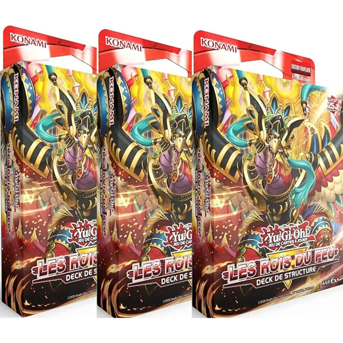 Yu-Gi-Oh! – Pack de 3 Decks de Structure - Les Rois du Feu - FR - 1er Edition